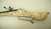 Wheellock Gun, Steel, wood, ivory, gold, silver, German