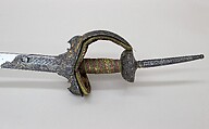 Sword (Firangi), Steel, iron, silver, gold, textile, hilt, Indian; blade, European