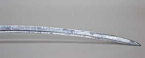 Sword (Firangi), Steel, iron, silver, gold, textile, hilt, Indian; blade, European