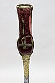 Gauntlet Sword (Pata) with Scabbard, Steel, gold, silver, textile (velvet), hilt, Indian; blade, European