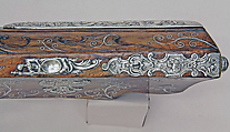 Pair of Wheellock Rifles Made for Emperor Leopold I (1640–1705), Caspar Neireiter (Bohemian, Prague, recorded 1667–ca. 1730), Steel, silver, wood (walnut), Bohemian, Prague