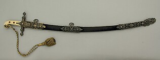 Saber Presented to Captain H. J. Hartstene by Queen Victoria in 1856, Silver, steel, velvet, ivory, gold, British, London