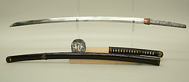 Blade and Mounting for a Sword (Katana), Steel, wood, lacquer, iron, gold, copper-gold alloy (shakudō), rayskin (samé), leather, windmill palm leaves, Japanese