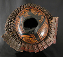 Helmet, Leather, lacquer, Yi or Nuosu people (Lolo)