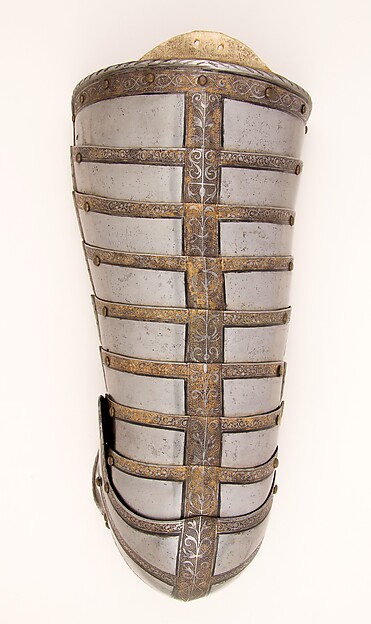 Right Thigh and Knee Defense (Cuisse and Poleyn) for the Armor of Sir John
Scudamore (1541 or 1542–1623)