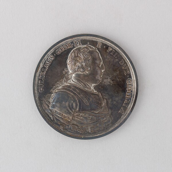 Medal Showing the Battle of Culloden and William Duke of Cumberland, Son of George II