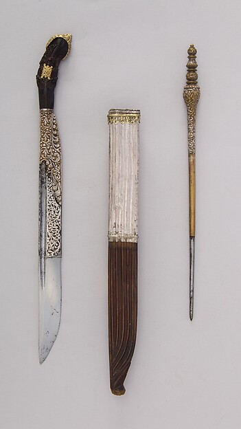 Dagger (<i>Piha Kaetta</i>) with Stylus and Sheath by an unrecorded maker, The Metropolitan Museum of Art