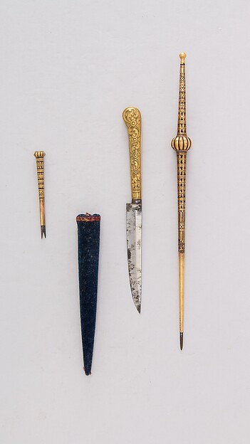 Knife (Piha Kaetta) with Stylus, Pricker, and Sheath by an unrecorded maker, The Metropolitan Museum of Art