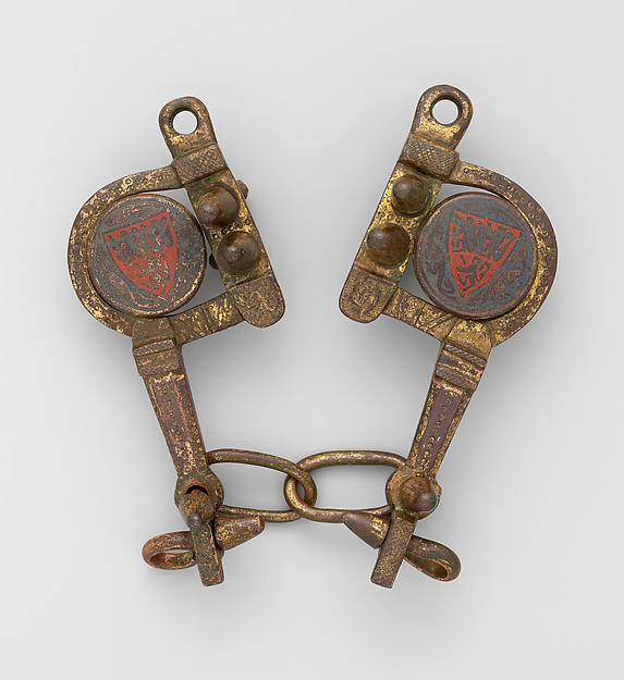 Horse bit with the arms of Rasse van Gavere (de Gavre), Lord of Eksaarde by an unrecorded maker, The Metropolitan Museum of Art