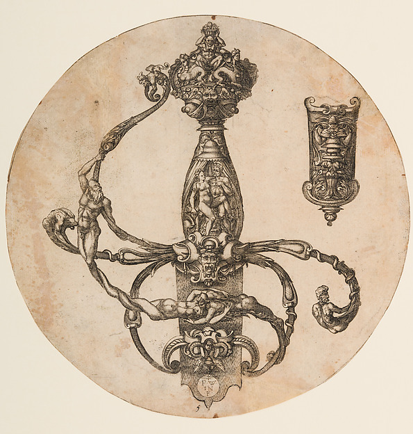 Design for a Rapier Hilt and Scabbard Chape — Pierre Woeiriot de Bouzey II
