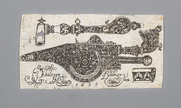 Engraving of a Wheellock Pistol by Philippe Daubigny, The Metropolitan Museum of Art