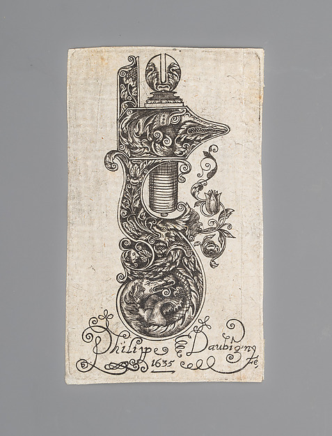 Engraving of a Wheellock Pistol by Philippe Daubigny, The Metropolitan Museum of Art