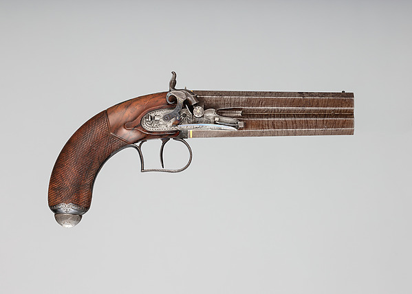 Over-and-Under Percussion Pistol bearing the Crest of the Polhill Family by Joseph Egg, The Metropolitan Museum of Art