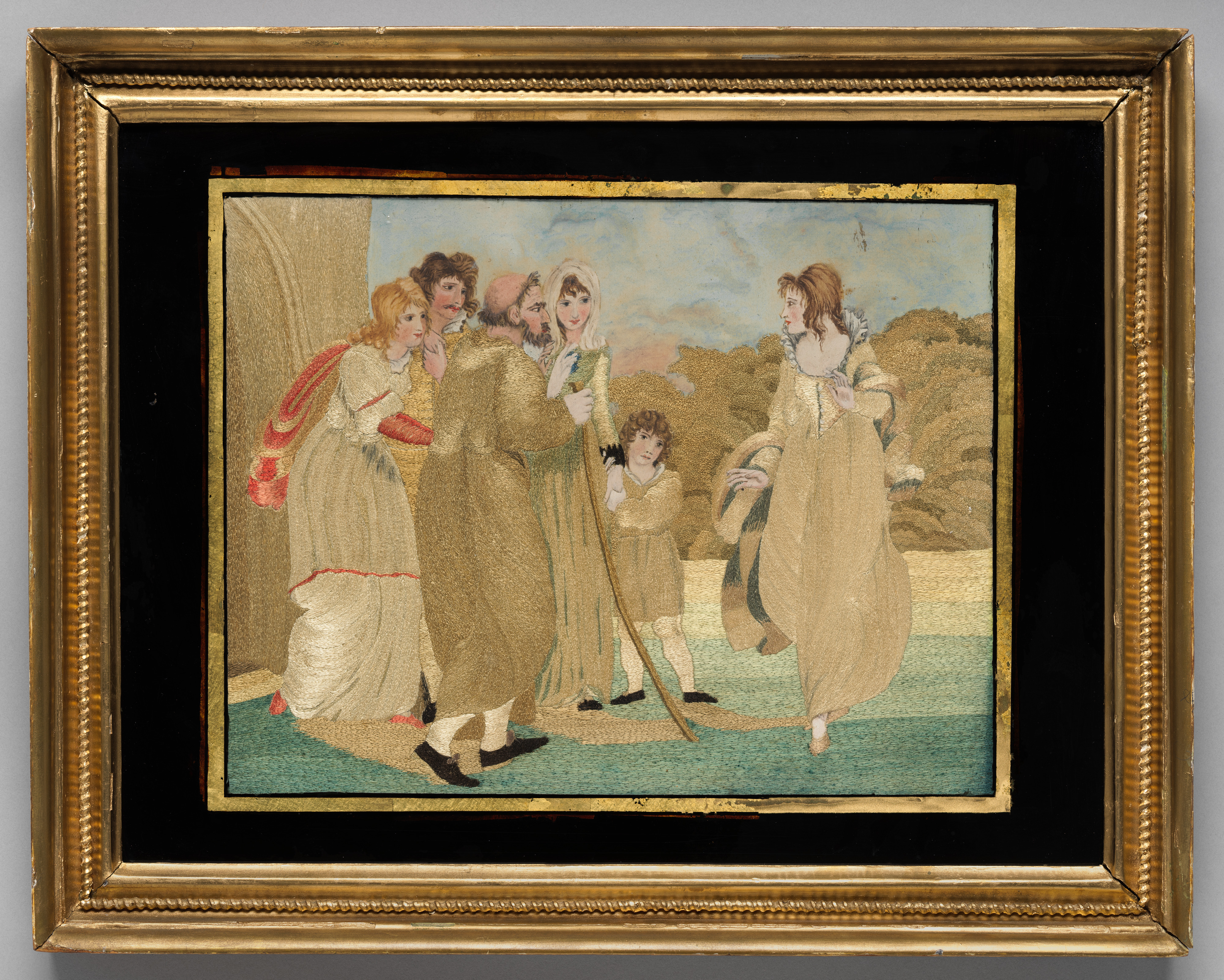 “The Friar of Orders Gray” needlework picture by Narcissa Sewall