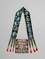 Shoulder bag, Wool cloth, glass beads, silk ribbon, and silk tassels, Muscogee/ Creek, Native American