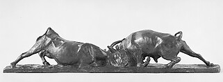 Bulls Fighting, Solon Hannibal Borglum (American, Ogden, Utah 1868–1922 Stamford, Connecticut), Bronze, American