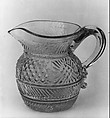 Pitcher, Blown molded lead glass, American