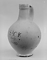 Sack bottle, Lambeth Factories, Tin-enameled earthenware, British