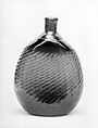 Flask, Blown pattern-molded glass, American