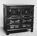 Chest with Drawers, Oak, pine, maple, American