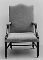 Armchair, Mahogany, red maple, white pine, American