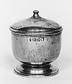 Sugar Bowl, Thomas Danforth, III (1756–1840), Pewter, American