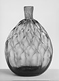 Pocket flask, Blown pattern-molded glass, American