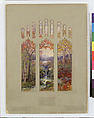 Suggestion for window in residence of Mr. L.D. Towle, Boston, Massachusetts, Approved by Louis C. Tiffany (American, New York 1848–1933 New York), Watercolor, gouache, ink, and graphite on artist board with original mat, American