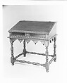 Desk-on-frame, Sweet gum, possibly mahogany veneer, yellow poplar, American