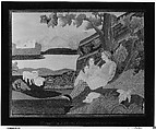 Shepherd and Children, Deborah Sampson, Silk embroidered with chenille and silk threads,
watercolor, American