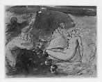 The Finding of the Body of Clytemnestra, After Benjamin West (American, Swarthmore, Pennsylvania 1738–1820 London), Pen and black ink, watercolor washes, and black chalk on off-white laid paper, American