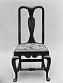 Side Chair, Painted maple, pine; crewel wool, linen, American