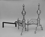 Andiron, Brass, iron, American