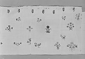 Piece, Linen embroidered with wool, American