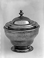 Sugar Bowl, Attributed to William Will (1742–1798) or, Pewter, American