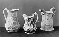 Pitcher, United States Pottery Company (1852–58), Parian porcelain, American