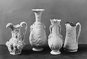 Syrup Jug, United States Pottery Company (1852–58), Parian porcelain, American