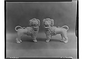 Standing poodle, Probably United States Pottery Company (1852–58), Parian porcelain, American