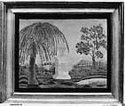Mourning Picture, Silk embroidered with silk thread and silk chenille, painted, American