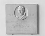 Memorial Tablet of Washington Irving, Victor David Brenner (American, born Šiauliai, Lithuania (Shavli, Russian Empire) 1871–1924 New York), Bronze, American