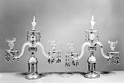 Candelabrum, Blown glass, brass, British
