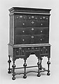 High chest of drawers, Black walnut, maple, red cedar, white pine,
chestnut, poplar, American