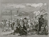Afternoon at Coney Island, William James Glackens (American, Philadelphia, Pennsylvania 1870–1938 Westport, Connecticut), Chalk, watercolor, and gouache on paper, American
