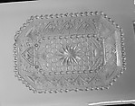 Dish, Lacy pressed glass, American