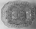 Vegetable Dish, Lacy pressed glass, American