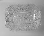 Dish, Lacy pressed glass, American