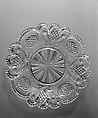Dish, Lacy pressed glass, American