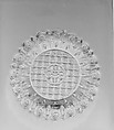 Plate, Lacy pressed glass, American
