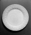 Plate, New England Glass Company  American, Lacy pressed opaque white glass, American