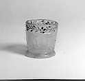 Whiskey Taster, Lacy pressed glass, with painted decoration, American